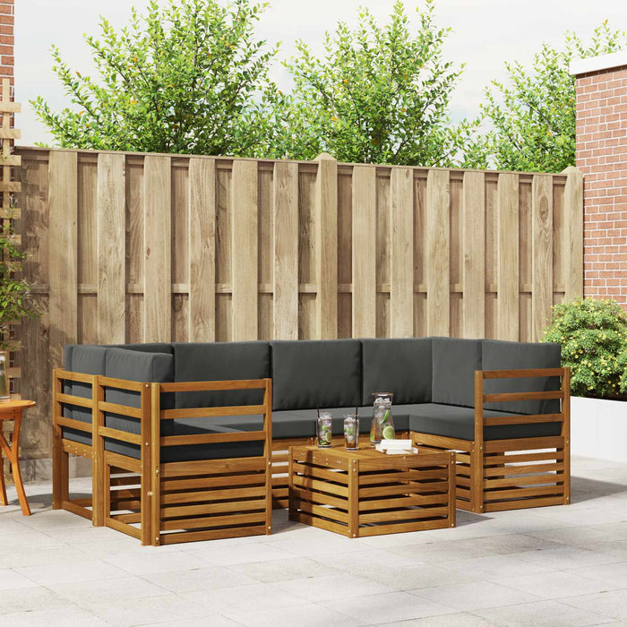 Set de canapele de exterior cu pernă 7 pcs Natural și Antracit - WALTI WALTI