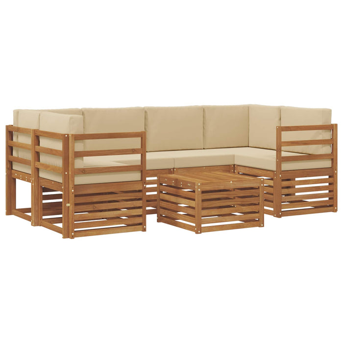 Set de canapele de exterior cu pernă 7 pcs Natural și Bej - WALTI WALTI
