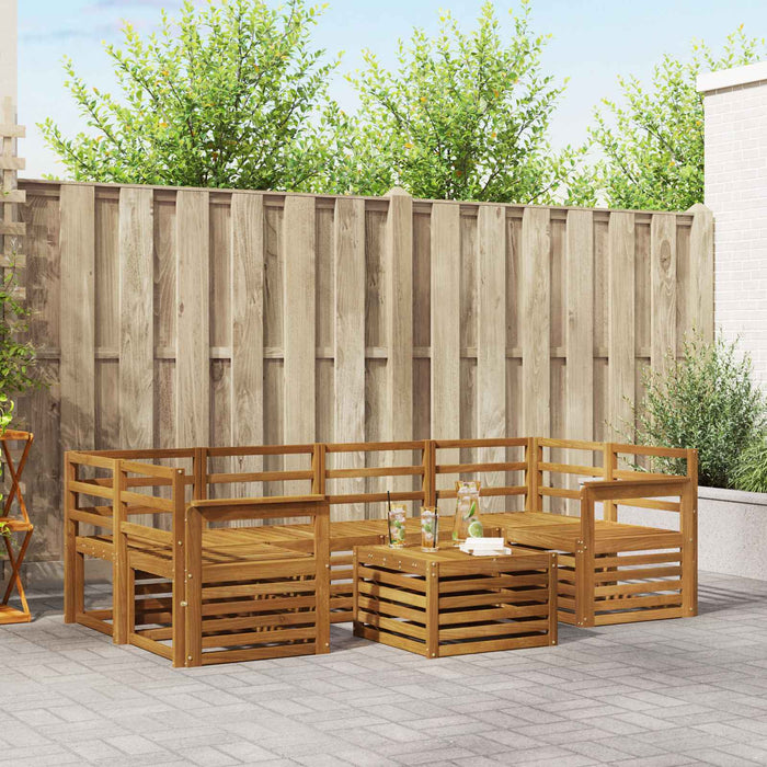 Set de canapele de exterior 7 pcs natural Lemn Solid de Acacia - WALTI WALTI