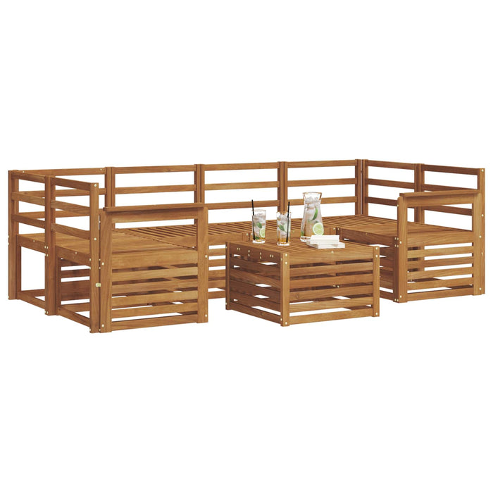 Set de canapele de exterior 7 pcs natural Lemn Solid de Acacia - WALTI WALTI