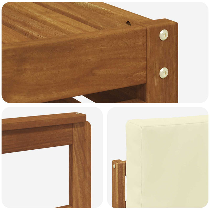 Set de canapele de exterior cu pernă 7 pcs Natural și Crem - WALTI WALTI
