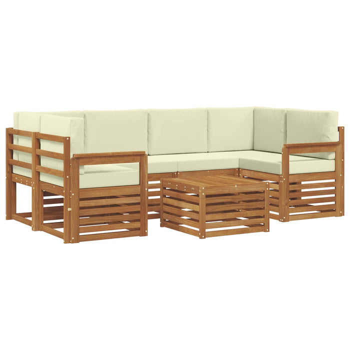 Set de canapele de exterior cu pernă 7 pcs Natural și Crem - WALTI WALTI