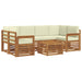 Set de canapele de exterior cu pernă 7 pcs Natural și Crem - WALTI WALTI