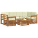 Set de canapele de exterior cu pernă 7 pcs Natural și Crem - WALTI WALTI
