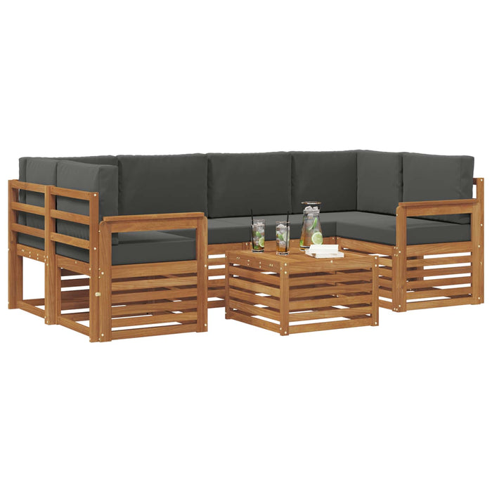 Set de canapele de exterior cu pernă 7 pcs Natural și Antracit - WALTI WALTI
