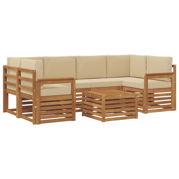 Set de canapele de exterior cu pernă 7 pcs Natural și Bej - WALTI WALTI