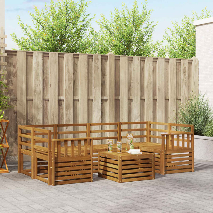 Set de canapele de exterior 7 pcs natural Lemn Solid de Acacia - WALTI WALTI