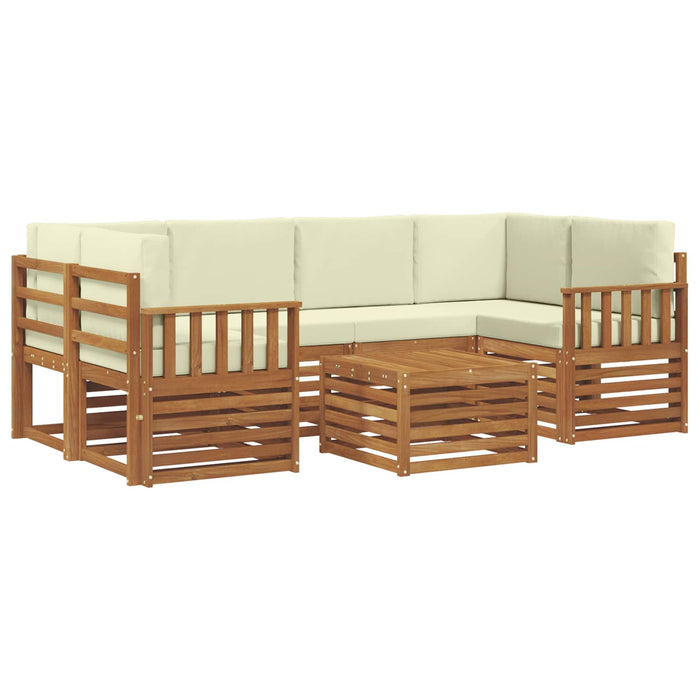 Set de canapele de exterior cu pernă 7 pcs Natural și Crem - WALTI WALTI