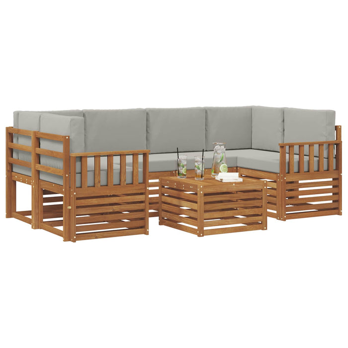 Set de canapele de exterior 7 pcs Gri natural și deschis - WALTI WALTI