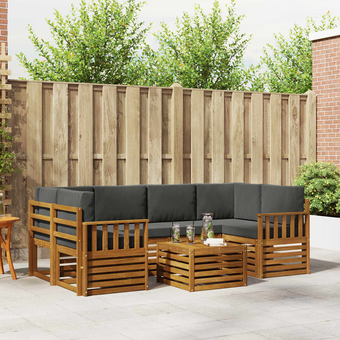 Set de canapele de exterior cu pernă 7 pcs Natural și Antracit - WALTI WALTI