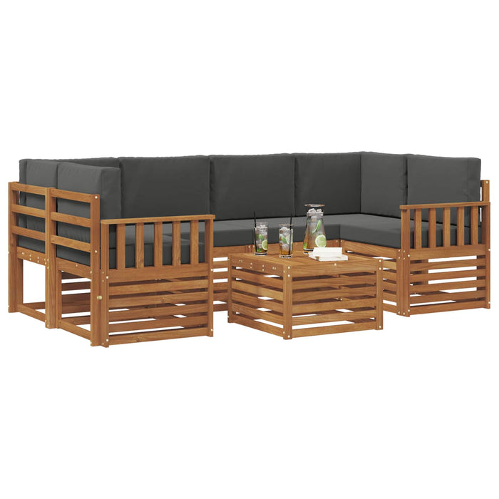 Set de canapele de exterior cu pernă 7 pcs Natural și Antracit - WALTI WALTI