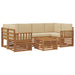Set de canapele de exterior cu pernă 7 pcs Natural și Bej - WALTI WALTI