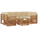 Set de canapele de exterior cu pernă 7 pcs Natural și Bej - WALTI WALTI