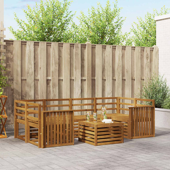 Set de canapele de exterior 7 pcs natural Lemn Solid de Acacia - WALTI WALTI