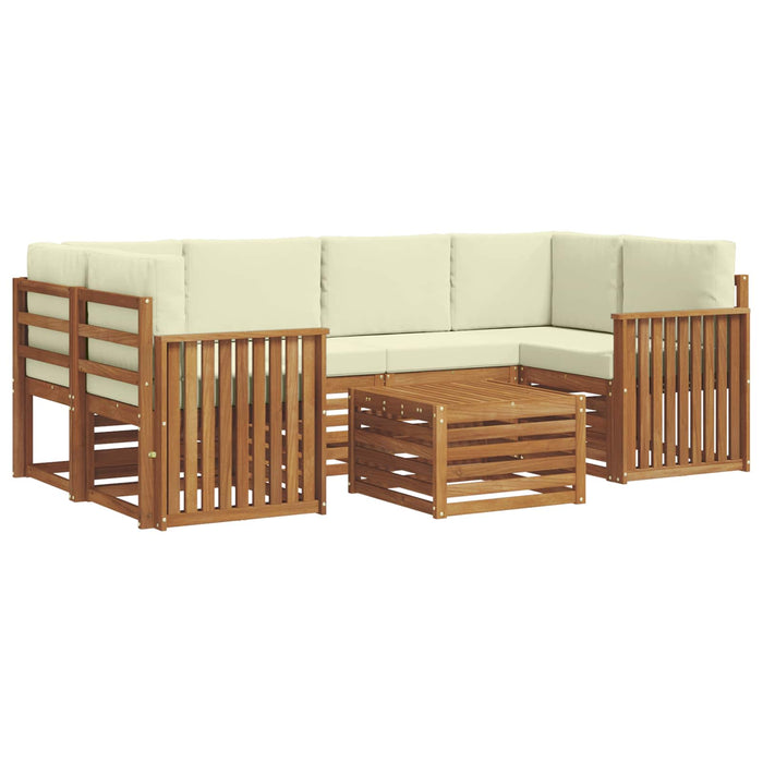 Set de canapele de exterior cu pernă 7 pcs Natural și Crem - WALTI WALTI