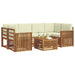 Set de canapele de exterior cu pernă 7 pcs Natural și Crem - WALTI WALTI