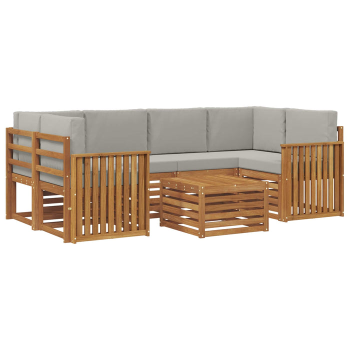 Set de canapele de exterior 7 pcs Gri natural și deschis - WALTI WALTI