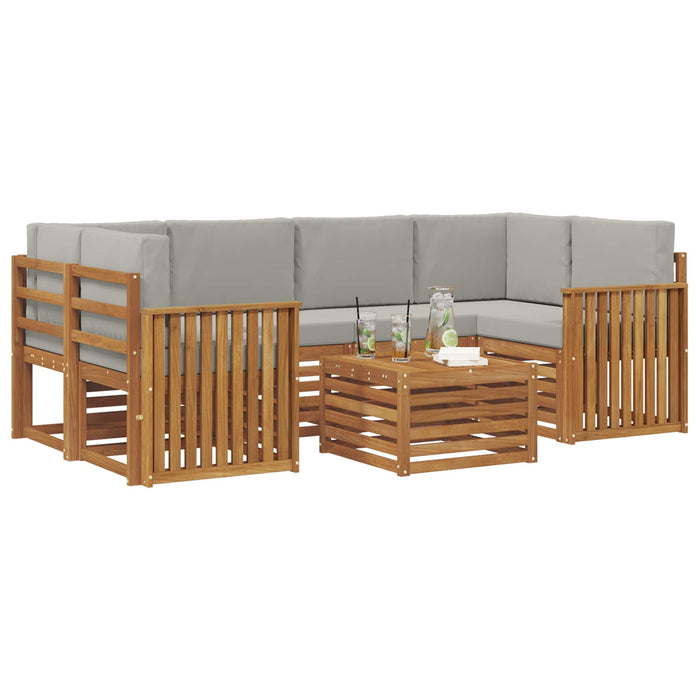 Set de canapele de exterior 7 pcs Gri natural și deschis - WALTI WALTI