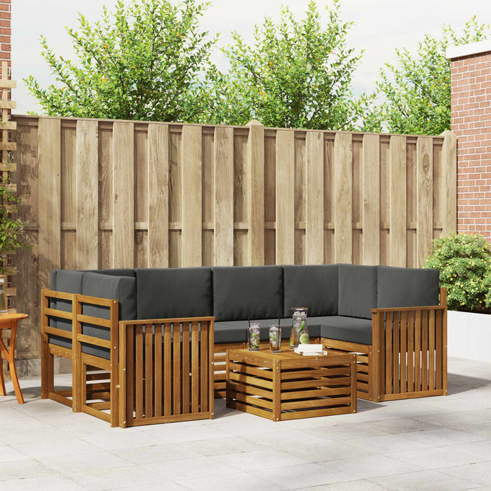 Set de canapele de exterior cu pernă 7 pcs Natural și Antracit - WALTI WALTI