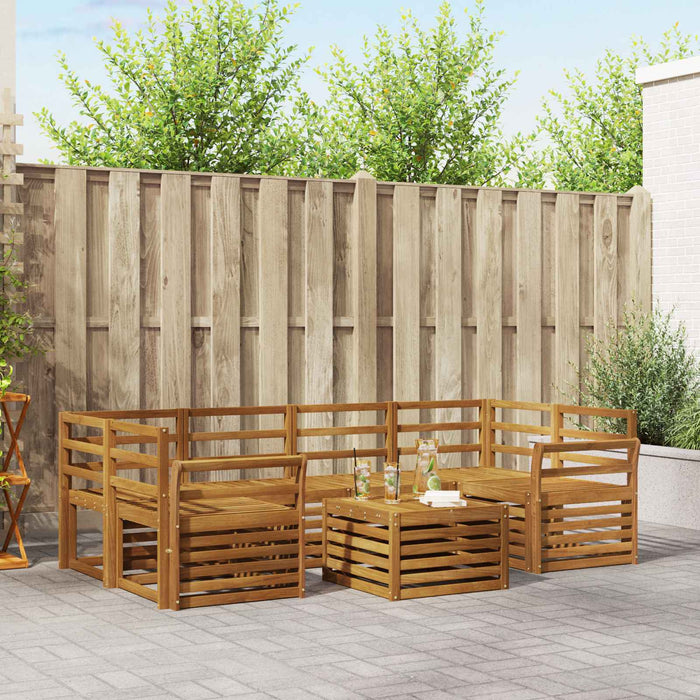 Set de canapele de exterior 7 pcs natural Lemn Solid de Acacia - WALTI WALTI