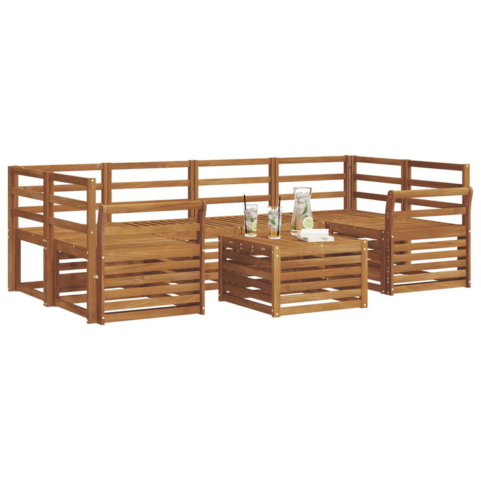 Set de canapele de exterior 7 pcs natural Lemn Solid de Acacia - WALTI WALTI