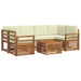 Set de canapele de exterior cu pernă 7 pcs Natural și Crem - WALTI WALTI