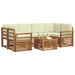 Set de canapele de exterior cu pernă 7 pcs Natural și Crem - WALTI WALTI