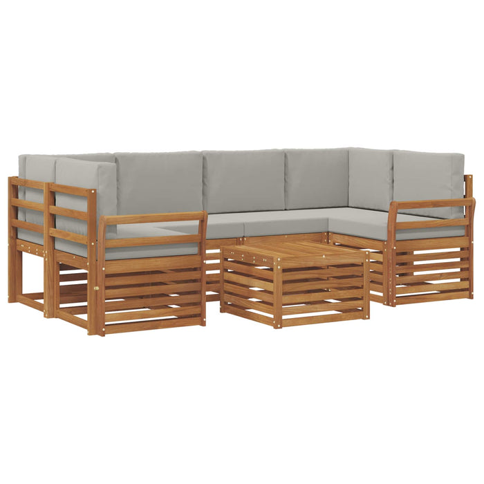 Set de canapele de exterior 7 pcs Gri natural și deschis - WALTI WALTI