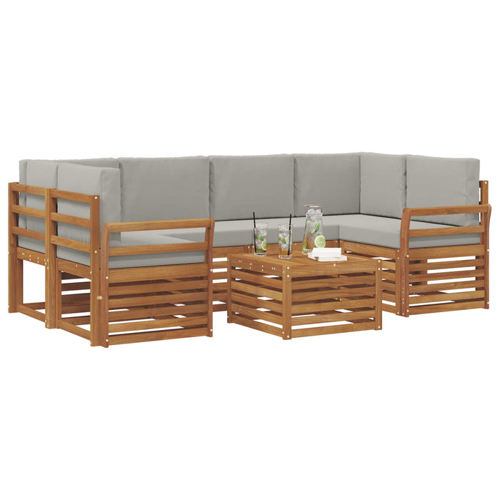 Set de canapele de exterior 7 pcs Gri natural și deschis - WALTI WALTI
