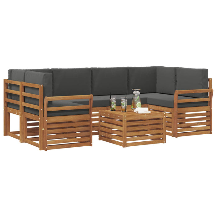 Set de canapele de exterior cu pernă 7 pcs Natural și Antracit - WALTI WALTI