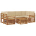 Set de canapele de exterior cu pernă 7 pcs Natural și Bej - WALTI WALTI