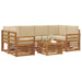 Set de canapele de exterior cu pernă 7 pcs Natural și Bej - WALTI WALTI
