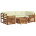 Set de canapele de exterior cu pernă 7 pcs Natural și Crem - WALTI WALTI