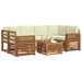 Set de canapele de exterior cu pernă 7 pcs Natural și Crem - WALTI WALTI