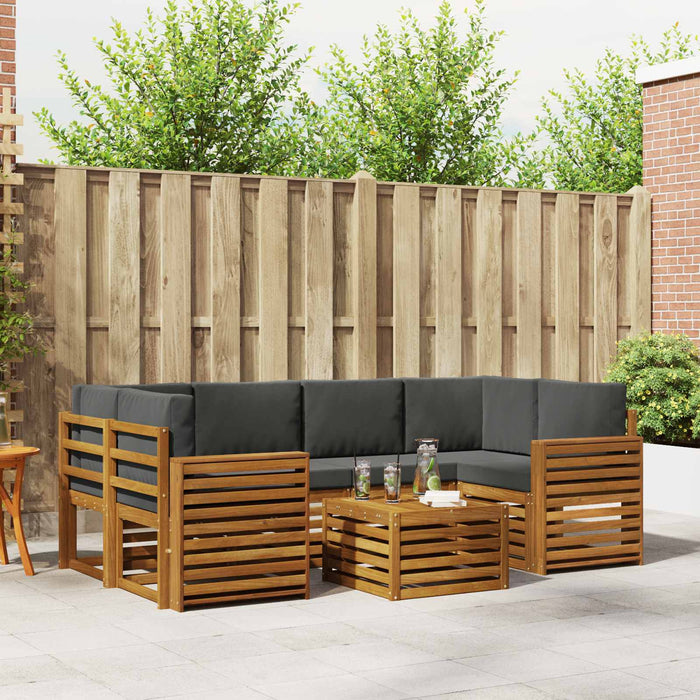Set de canapele de exterior cu pernă 7 pcs Natural și Antracit - WALTI WALTI