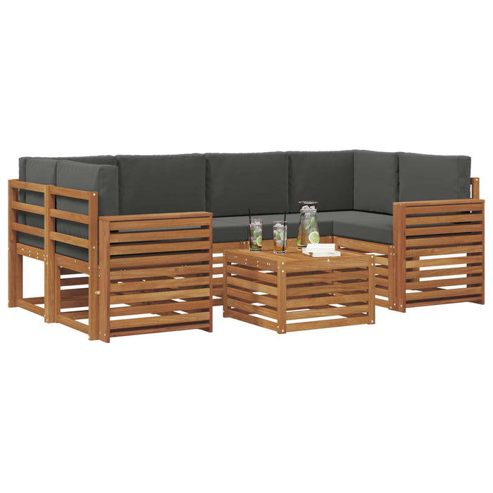 Set de canapele de exterior cu pernă 7 pcs Natural și Antracit - WALTI WALTI