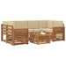 Set de canapele de exterior cu pernă 7 pcs Natural și Bej - WALTI WALTI