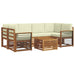 Set de canapele de exterior cu pernă 7 pcs Natural și Crem - WALTI WALTI
