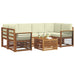 Set de canapele de exterior cu pernă 7 pcs Natural și Crem - WALTI WALTI