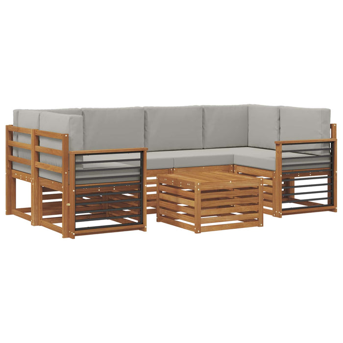Set de canapele de exterior 7 pcs Gri natural și deschis - WALTI WALTI