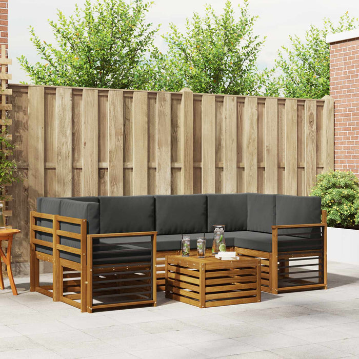 Set de canapele de exterior cu pernă 7 pcs Natural și Antracit - WALTI WALTI