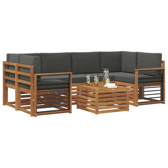 Set de canapele de exterior cu pernă 7 pcs Natural și Antracit - WALTI WALTI