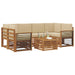 Set de canapele de exterior cu pernă 7 pcs Natural și Bej - WALTI WALTI
