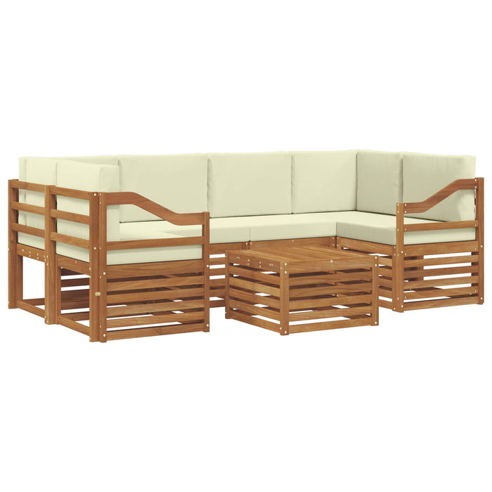 Set de canapele de exterior cu pernă 7 pcs Natural și Crem - WALTI WALTI
