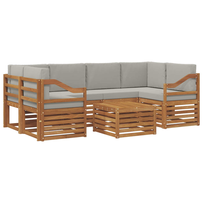Set de canapele de exterior 7 pcs Gri natural și deschis - WALTI WALTI