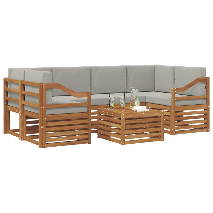 Set de canapele de exterior 7 pcs Gri natural și deschis - WALTI WALTI