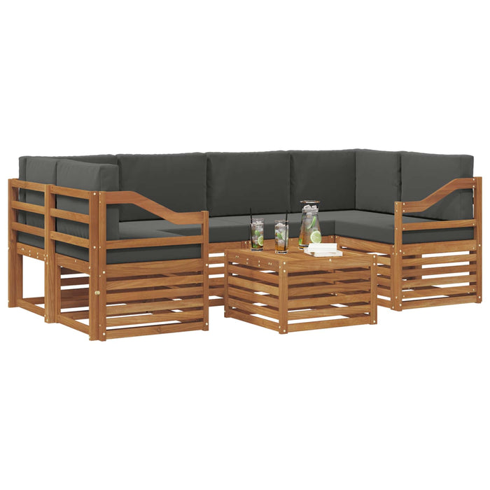 Set de canapele de exterior cu pernă 7 pcs Natural și Antracit - WALTI WALTI