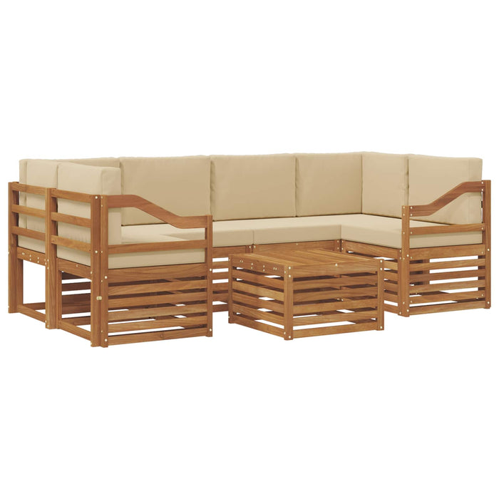 Set de canapele de exterior cu pernă 7 pcs Natural și Bej - WALTI WALTI
