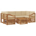Set de canapele de exterior cu pernă 7 pcs Natural și Bej - WALTI WALTI
