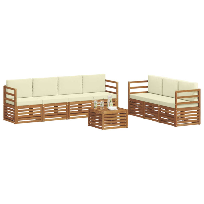 Seturi de canapele 8 pcs Natural și Crem Lemn Solid de Acacia - WALTI WALTI